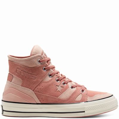 Férfi Converse Unisex Earth Tone Suede Chuck 70 E260 Magasszárú Cipő CO6491850 Barna/Rózsaszín